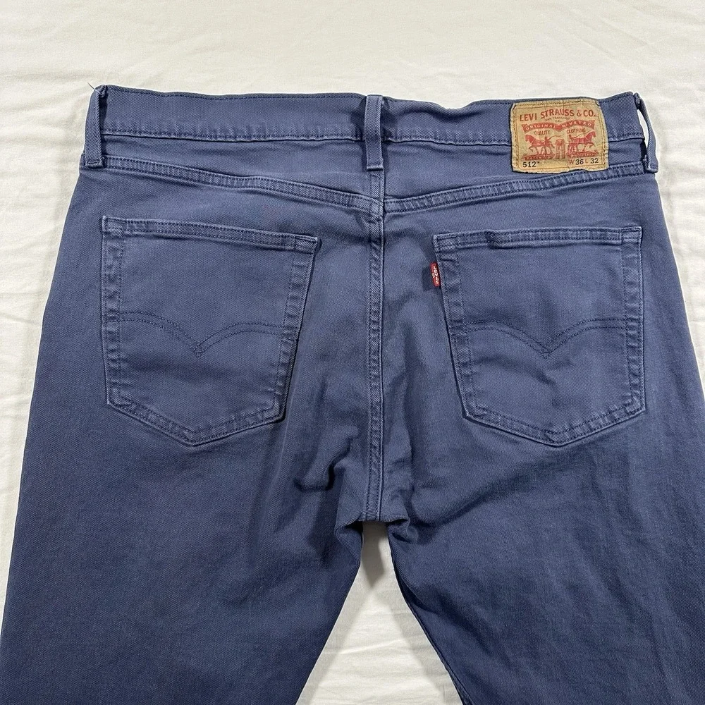 Levis 512 Jeans Men's 36x32 Light Blue Slim Taper Denim‎ Stretch